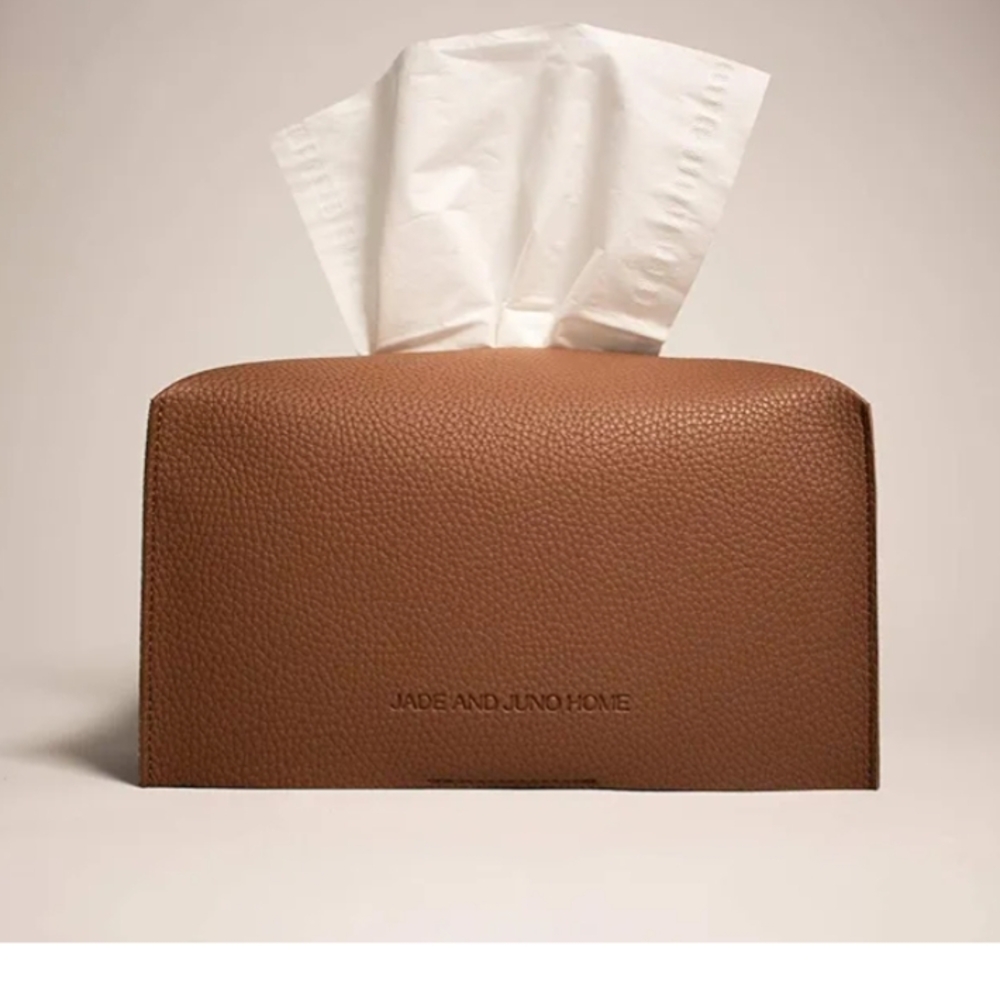 New Modern Contemporary PU Leather Tissue Box Cover